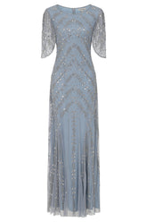 Titania Cloud Blue Embellished Maxi Dress